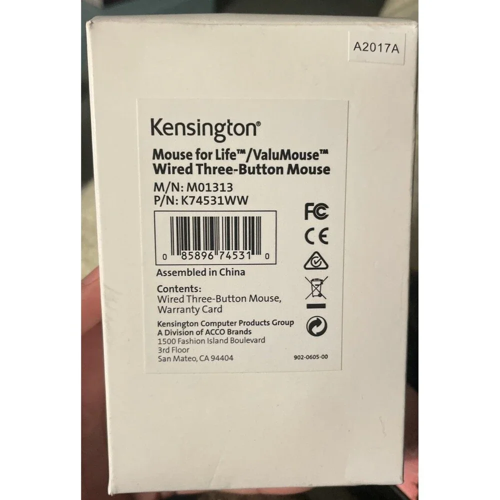 Kensington K745331WW Mouse for Life USB Wired 3-Button Mouse BLACK